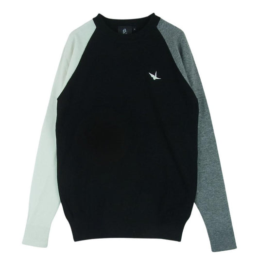 1piu1uguale3 ウノピュウノウグァーレトレ GRK030 WNY032 113 GOLF ゴルフ CREW CRAZY KNIT クルーネック クレイジーパターン ニット セーター ブラック系 グレー系 ホワイト系 3 Ⅲ【中古】
