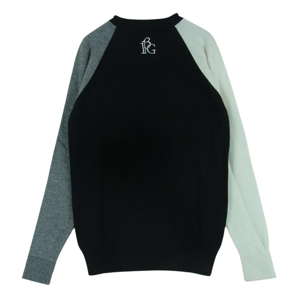 1piu1uguale3 ウノピュウノウグァーレトレ GRK030 WNY032 113 GOLF ゴルフ CREW CRAZY KNIT クルーネック クレイジーパターン ニット セーター ブラック系 グレー系 ホワイト系 3 Ⅲ【中古】