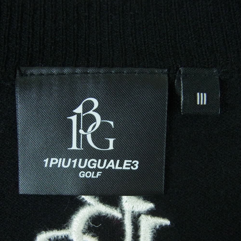 1piu1uguale3 ウノピュウノウグァーレトレ GRK030 WNY032 113 GOLF ゴルフ CREW CRAZY KNIT クルーネック クレイジーパターン ニット セーター ブラック系 グレー系 ホワイト系 3 Ⅲ【中古】