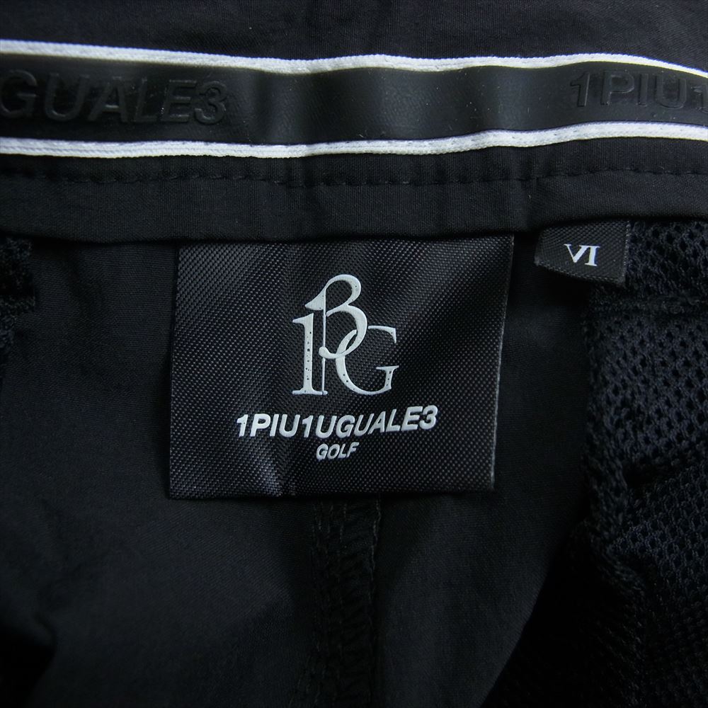 1piu1uguale3 ウノピュウノウグァーレトレ GRP067 NYU063 × YOSHIMASA HOSHIBA 干場 義雅 113 GOLF LONG PANTS CLASSIC FIT ロゴ刺繍 クラシックフィット ロング スラックス パンツ ブラック系 6【中古】