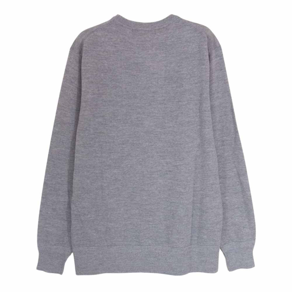 1piu1uguale3 ウノピュウノウグァーレトレ MRK241 WOL134 CREW-NECK クルーネック 折り鶴ロゴ刺繍 ニット セーター グレー系 3【中古】
