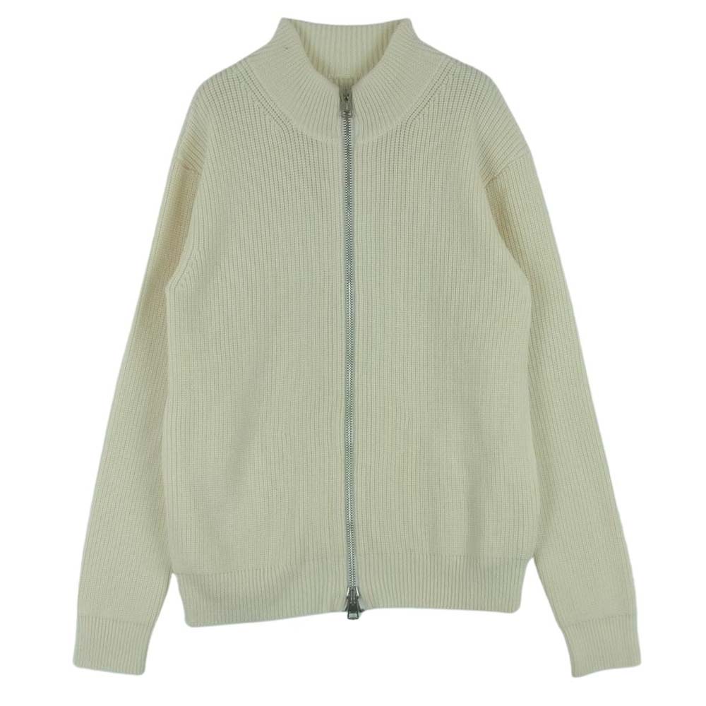 1piu1uguale3 ウノピュウノウグァーレトレ MRK223 WOL114 DRIVERS KNIT ドライバーズ ウール フルジップ ニット オフホワイト系 クリーム色系 3【中古】