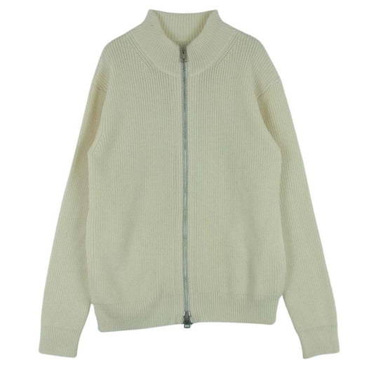 1piu1uguale3 ウノピュウノウグァーレトレ MRK223 WOL114 DRIVERS KNIT ドライバーズ ウール フルジップ ニット オフホワイト系 クリーム色系 3【中古】