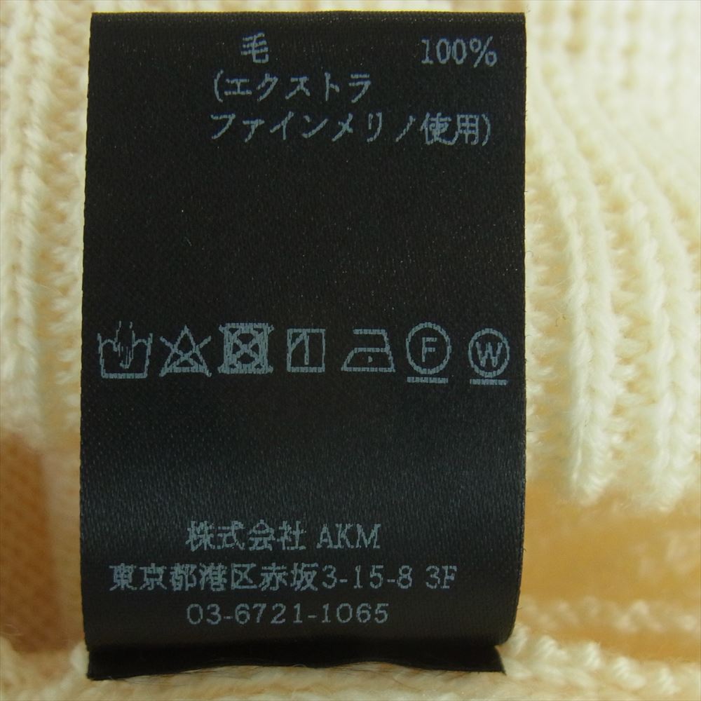 1piu1uguale3 ウノピュウノウグァーレトレ MRK223 WOL114 DRIVERS KNIT ドライバーズ ウール フルジップ ニット オフホワイト系 クリーム色系 3【中古】
