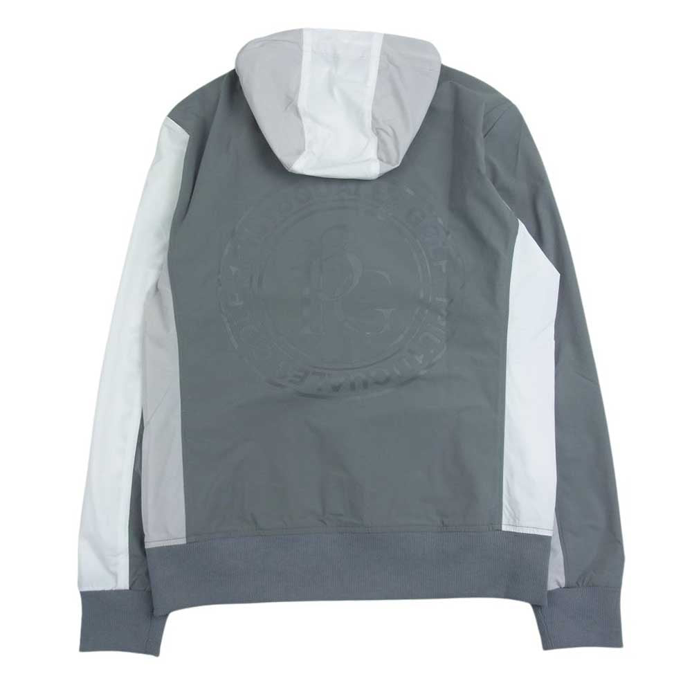 1piu1uguale3 ウノピュウノウグァーレトレ GRB077 POE395 GOLF ゴルフ CRAZY WIND BREAKER HOODIE 折り鶴ロゴワッペン クレイジーパターン ウィンドブレーカー フーディ パーカー グレー系 ホワイト系 4【中古】