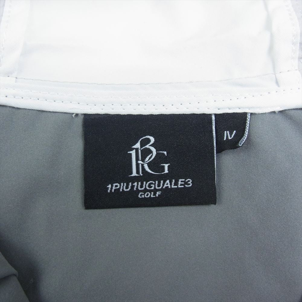1piu1uguale3 ウノピュウノウグァーレトレ GRB077 POE395 GOLF ゴルフ CRAZY WIND BREAKER HOODIE 折り鶴ロゴワッペン クレイジーパターン ウィンドブレーカー フーディ パーカー グレー系 ホワイト系 4【中古】