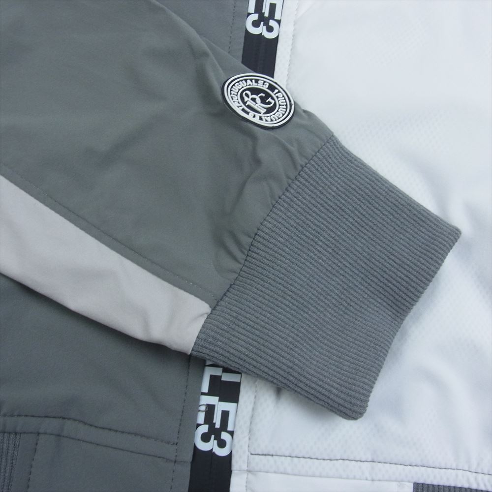 1piu1uguale3 ウノピュウノウグァーレトレ GRB077 POE395 GOLF ゴルフ CRAZY WIND BREAKER HOODIE 折り鶴ロゴワッペン クレイジーパターン ウィンドブレーカー フーディ パーカー グレー系 ホワイト系 4【中古】
