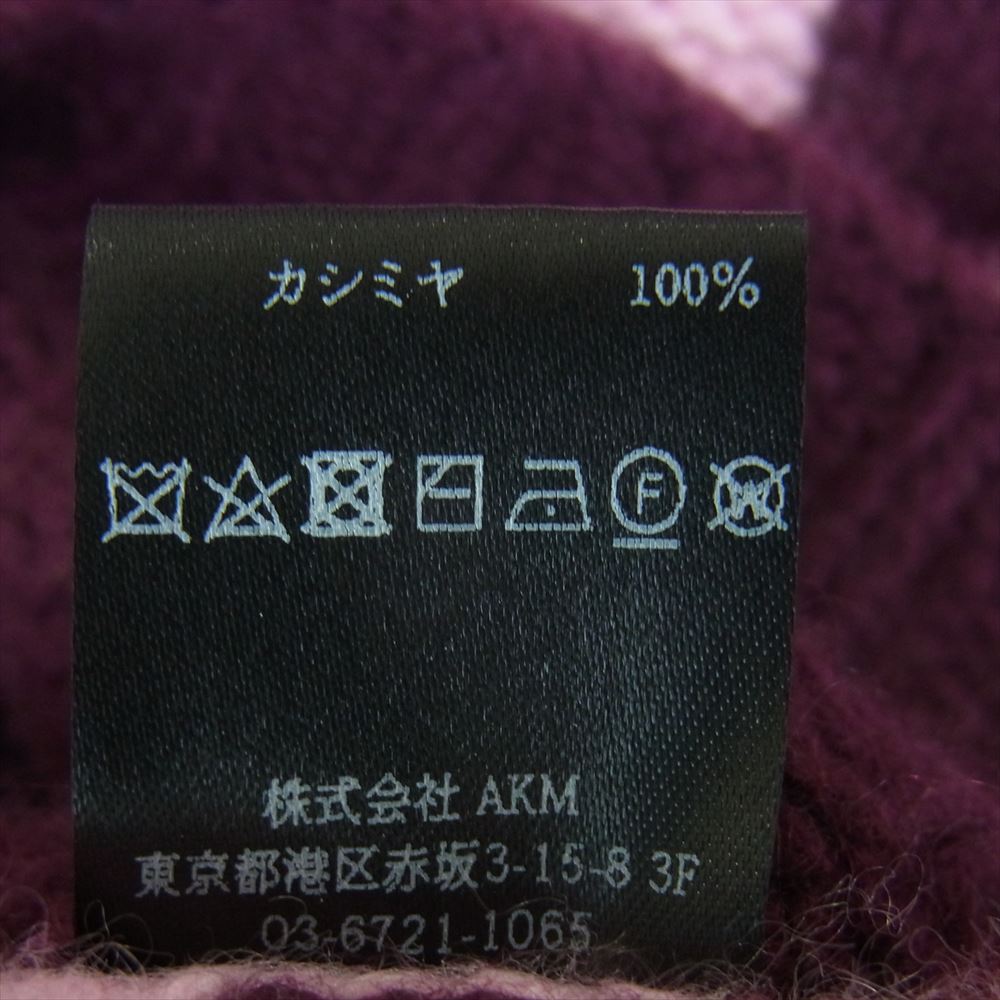 1piu1uguale3 ウノピュウノウグァーレトレ MRK238 CAS028 カシミヤ100％ ブロックチェック バイカラー パターン オーバーサイズ クルーネック ニット セーター ピンク系 ワインレッド系 3【中古】
