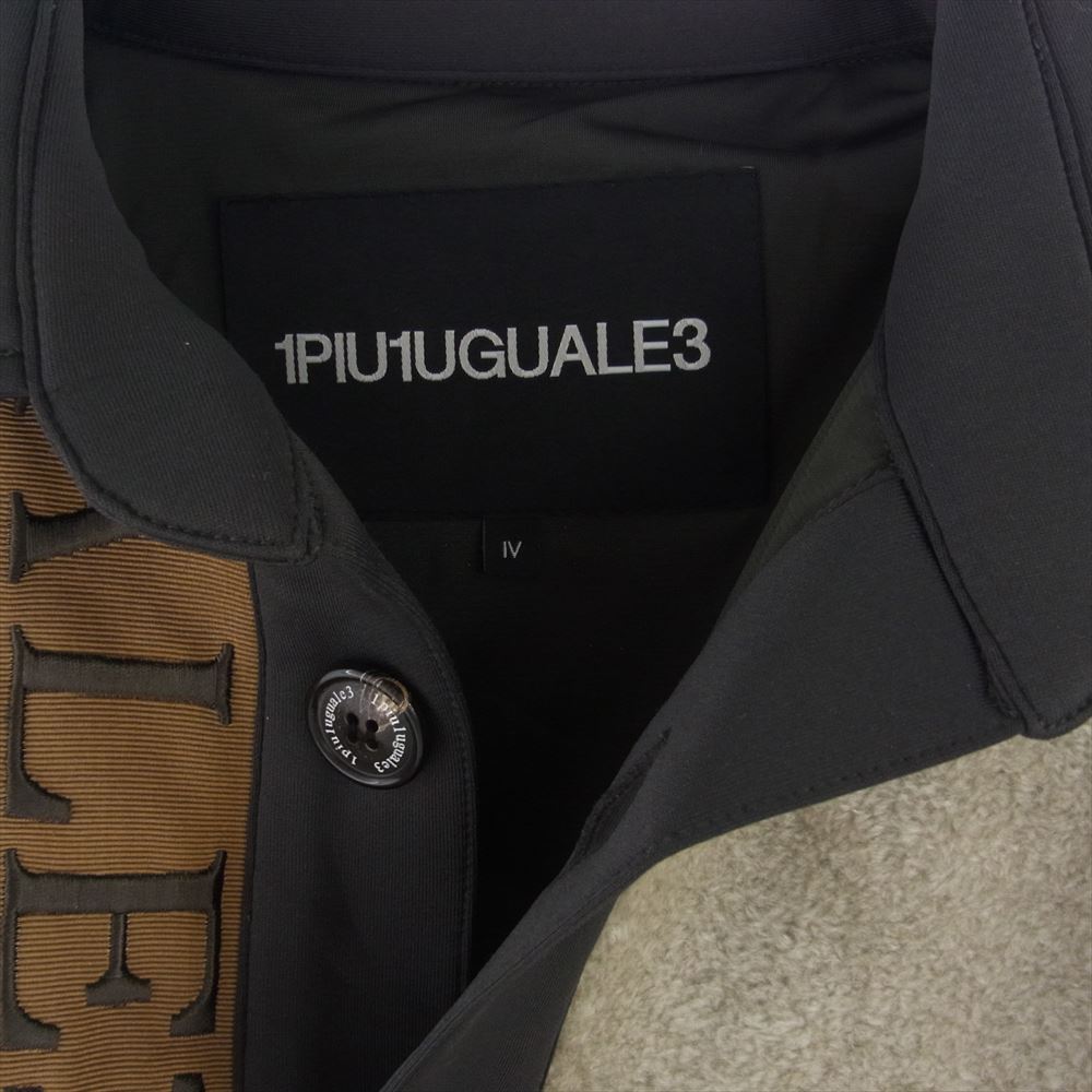 1piu1uguale3 ウノピュウノウグァーレトレ ZY004 SB02 SPORT MOVING DROP SHOULDER SHIRT ロゴリボンテープ コンビネーション素材 ドロップショルダーブルゾン シャツ ジャケット グレー系 IV【中古】