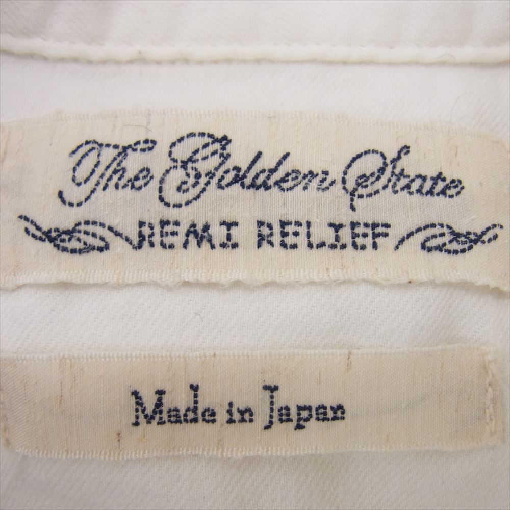 REMI RELIEF レミレリーフ コットン シルク レギュラー カラー 長袖シャツ オフホワイト系 M【中古】