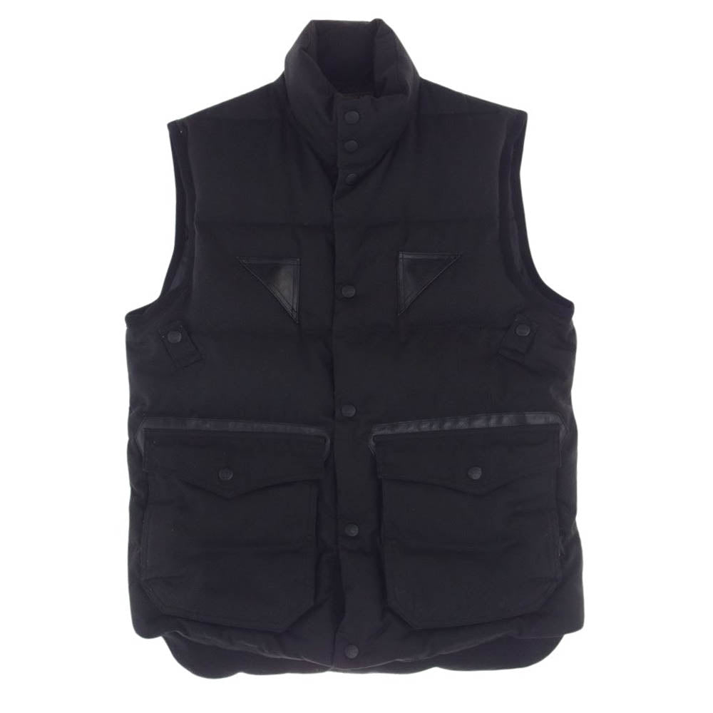 LOST CONTROL ロストコントロール L10W4-4005 DOWN VEST レザー切替 ダウンベスト ブラック系【中古】