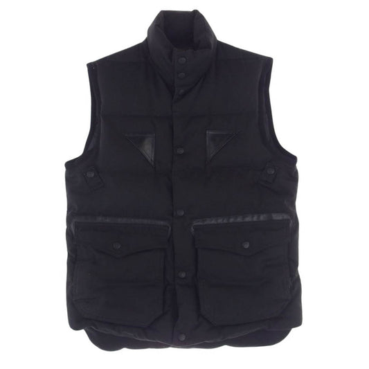 LOST CONTROL ロストコントロール L10W4-4005 DOWN VEST レザー切替 ダウンベスト ブラック系【中古】