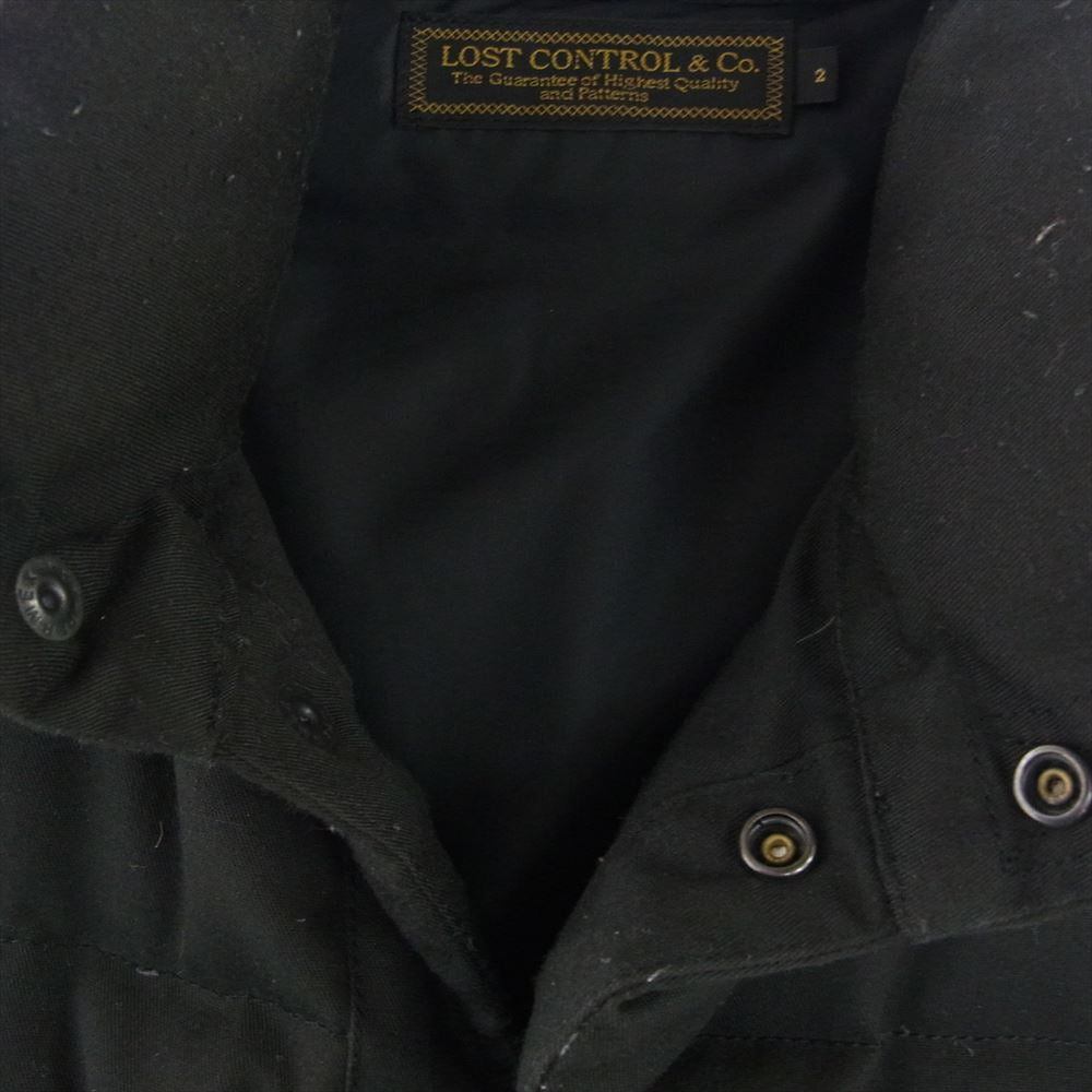 LOST CONTROL ロストコントロール L10W4-4005 DOWN VEST レザー切替 ダウンベスト ブラック系【中古】