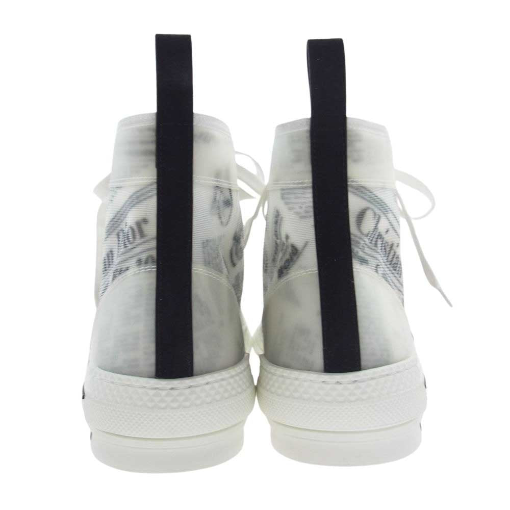 DIOR HOMME ディオールオム 3SH118YUO B23 Daniel Arsham ダニエルアーシャム News print ニュースペーパー ロゴ ハイカット スニーカー ホワイト系 42【極上美品】【中古】