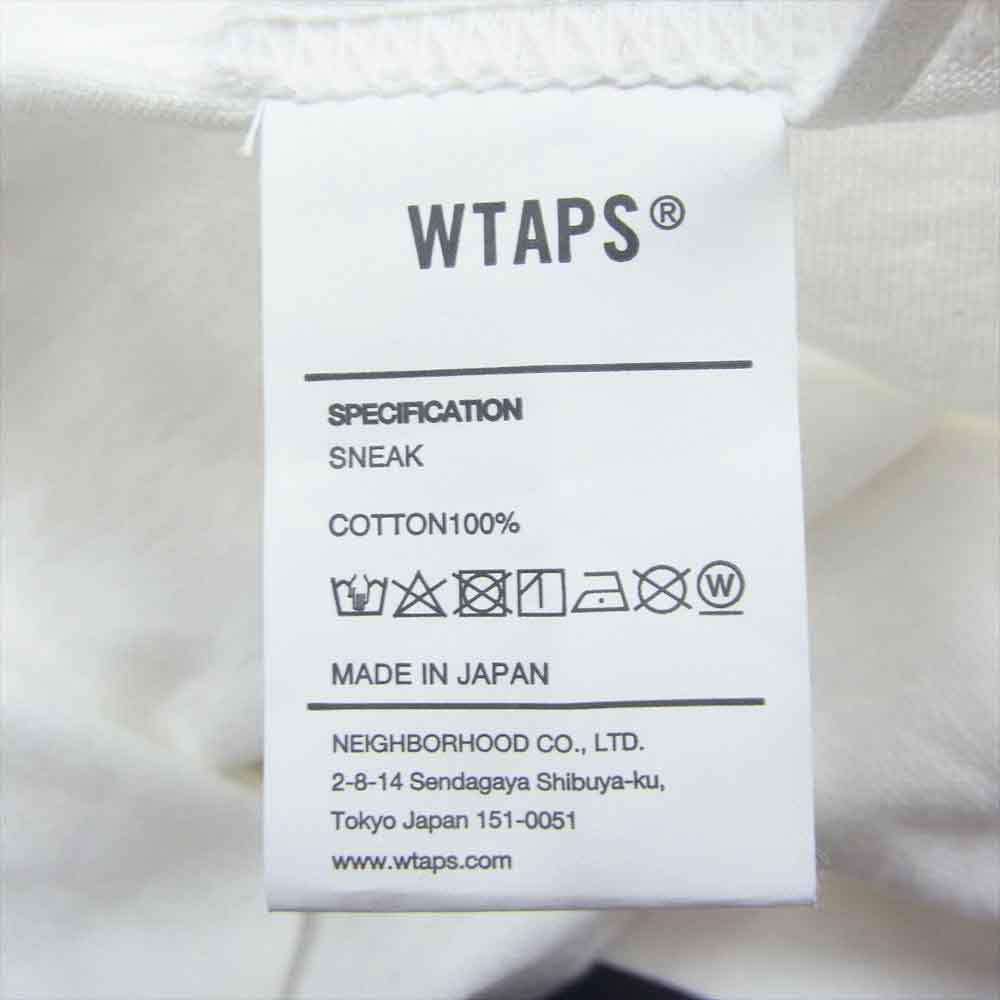 WTAPS ダブルタップス 23SS SNAKE LABEL/SS.COTTON TEE バックプリント Tシャツ 半袖 ホワイト系 02【中古】