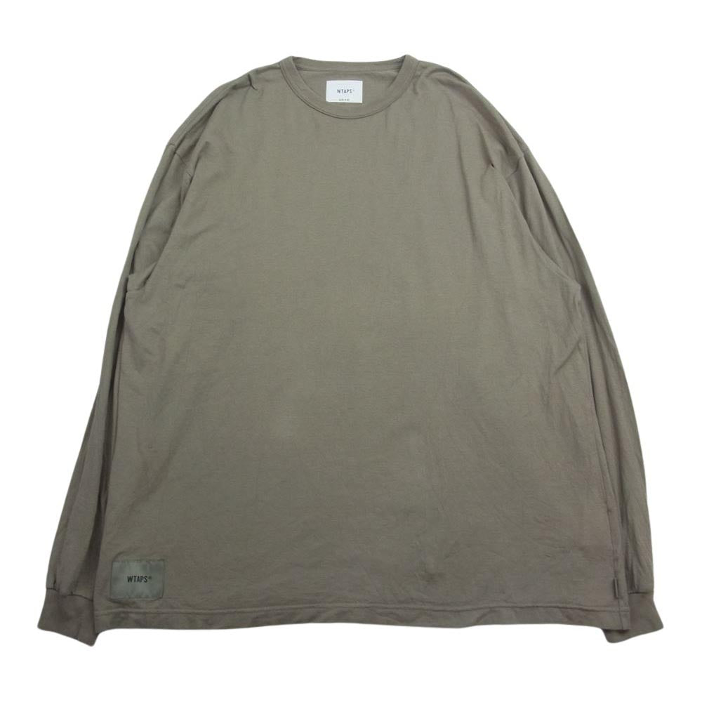 WTAPS ダブルタップス 21AW 212ATDT-CSM23 GPS L/S ロゴ プリント Tシャツ 長袖  カーキ系 03【中古】