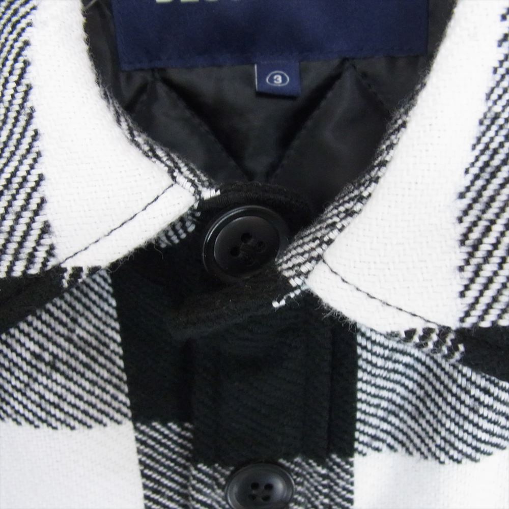 DESCENDANT ディセンダント 22AW CLAIRTON PLAID JACKET 中綿 バッファローチェック シャツ ジャケット  ブラック系 3【中古】