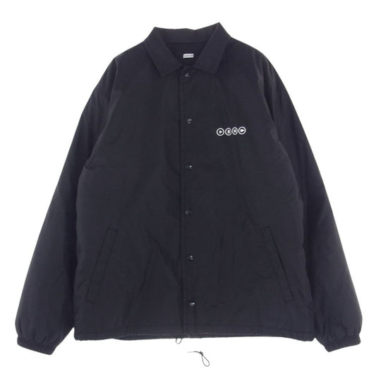 シークエル 22AW  SQ-22AW-JK-08 COACH JACKET バックプリント 中綿 コーチ ジャケット  ブラック系 L【中古】
