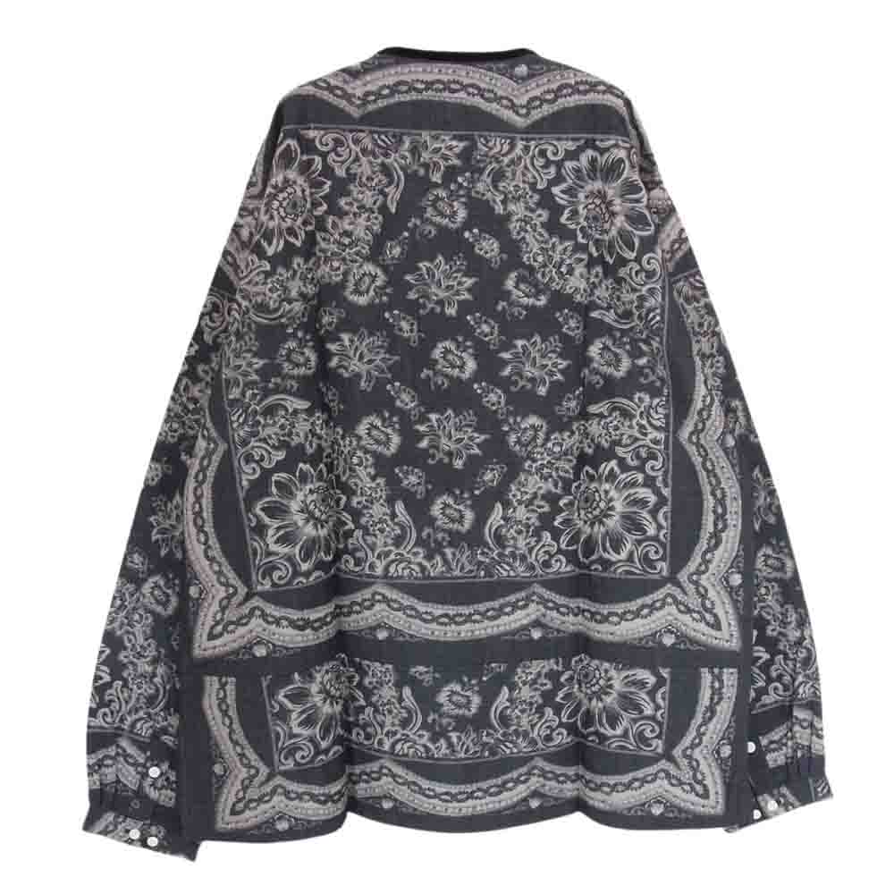 VISVIM ビズビム 22SS 0122105011013 TUNIC P.O. WILDFLOWER P.W. チュニック プルオーバー 長袖 シャツ ブラック系 4【極上美品】【中古】