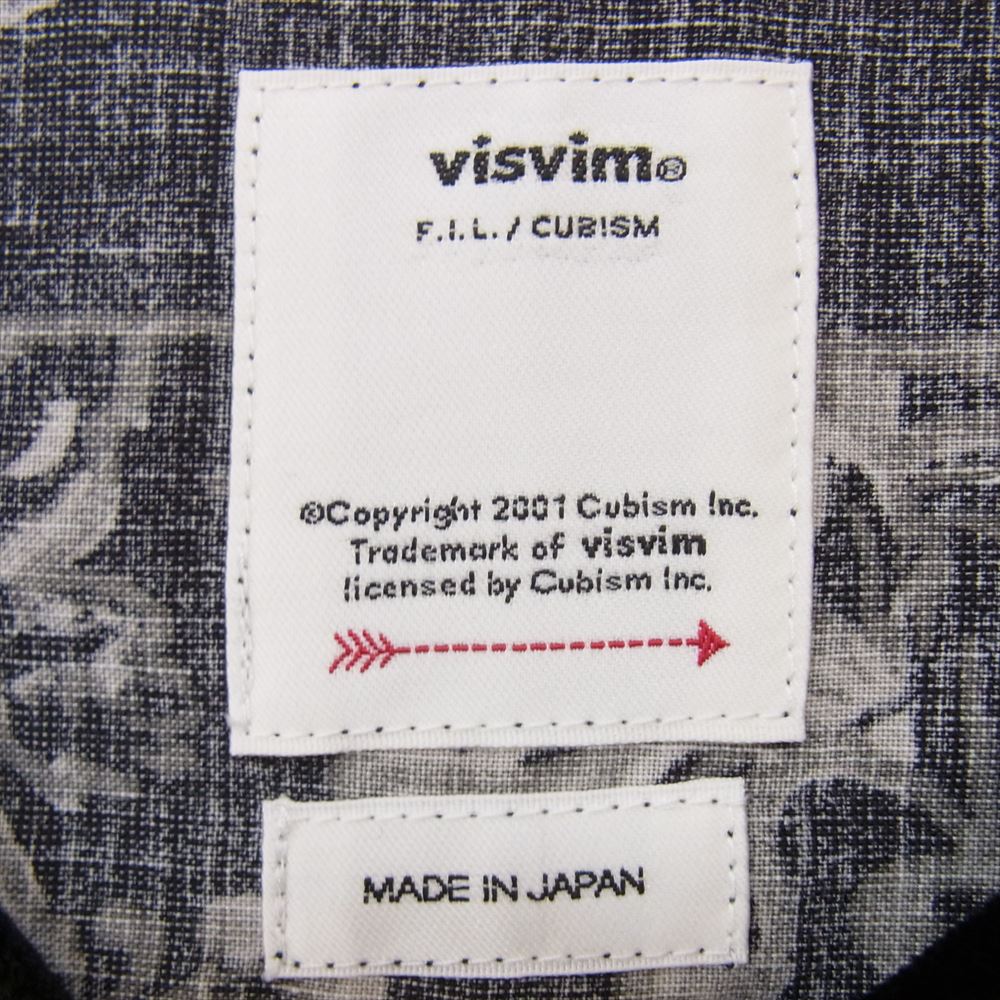 VISVIM ビズビム 22SS 0122105011013 TUNIC P.O. WILDFLOWER P.W. チュニック プルオーバー 長袖 シャツ ブラック系 4【極上美品】【中古】
