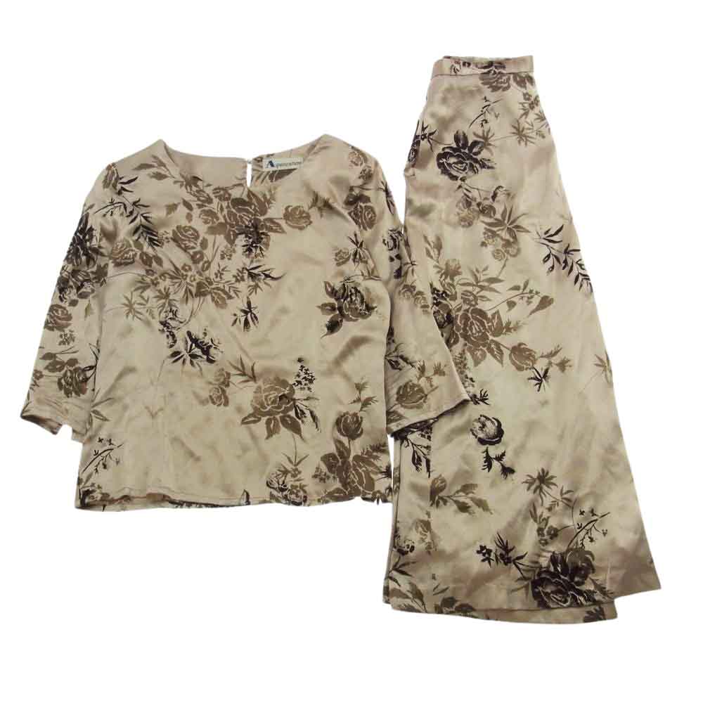 Aquascutum アクアスキュータム シルク フラワー柄 スカート セットアップ 9号【中古】