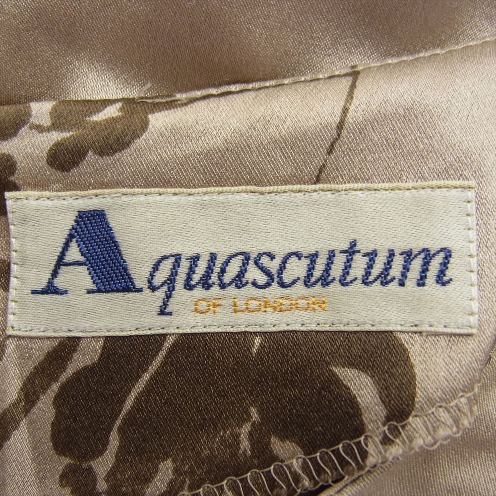 Aquascutum アクアスキュータム シルク フラワー柄 スカート セットアップ 9号【中古】