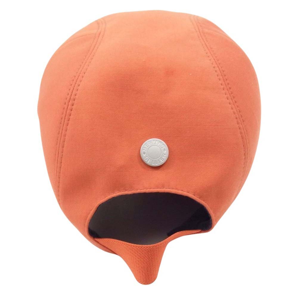 HERMES エルメス セリエ ボタン キャップ オレンジ系 58【中古】
