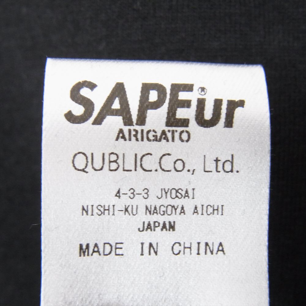 サプール WOLF BASE プリント 丸首 クルーネック Tシャツ 半袖 ブラック系 L【新古品】【未使用】【中古】