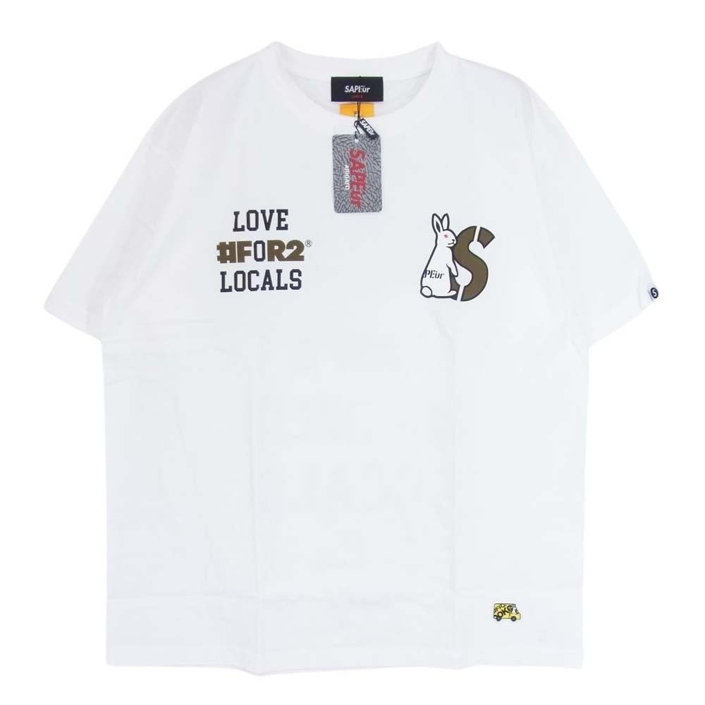 サプール × FR2 エフアールツー プリント クルーネック Tシャツ 半袖 ホワイト系 L【新古品】【未使用】【中古】