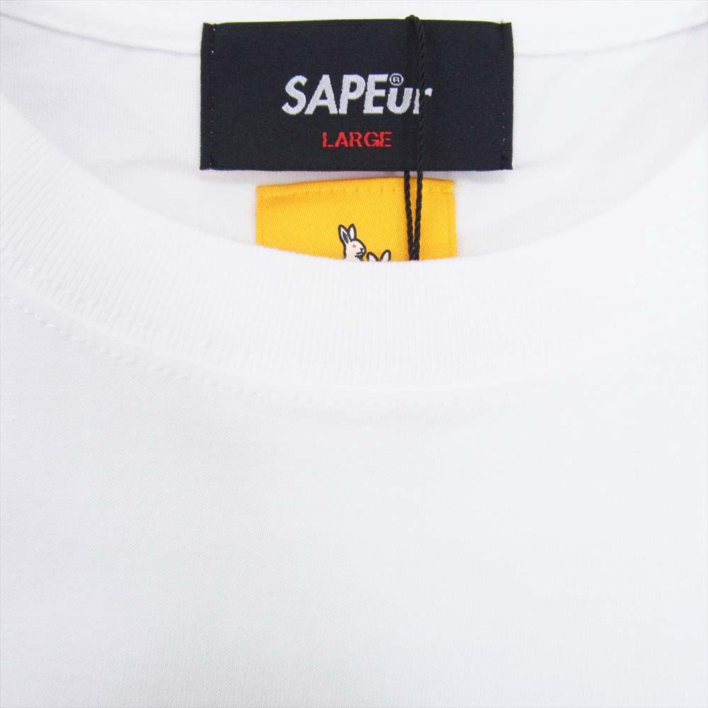 サプール × FR2 エフアールツー プリント クルーネック Tシャツ 半袖 ホワイト系 L【新古品】【未使用】【中古】