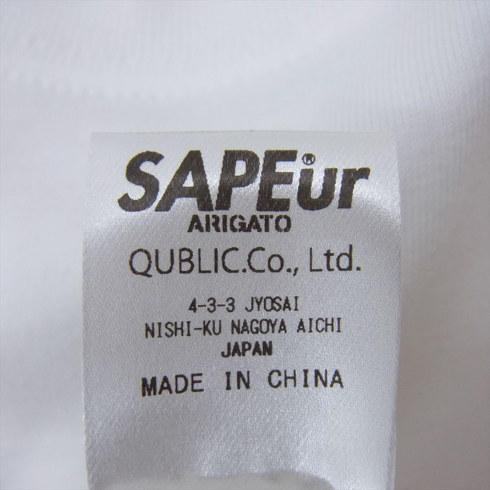 サプール × FR2 エフアールツー プリント クルーネック Tシャツ 半袖 ホワイト系 L【新古品】【未使用】【中古】