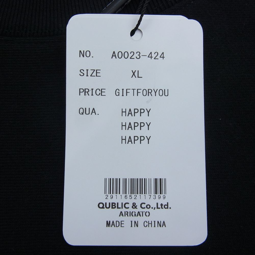 サプール A0023-424 Everyday HAPPY エブリデイ ハッピー セット プリント スウェット クルーネック ソックス 靴下 2点 セット  ブラック系 XL【新古品】【未使用】【中古】