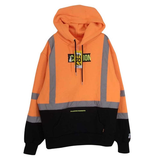 エフアールツー FRC1544 REFLECTOR LINE HOODIE リフレクター ライン フーディー パーカー オレンジ系 L【美品】【中古】