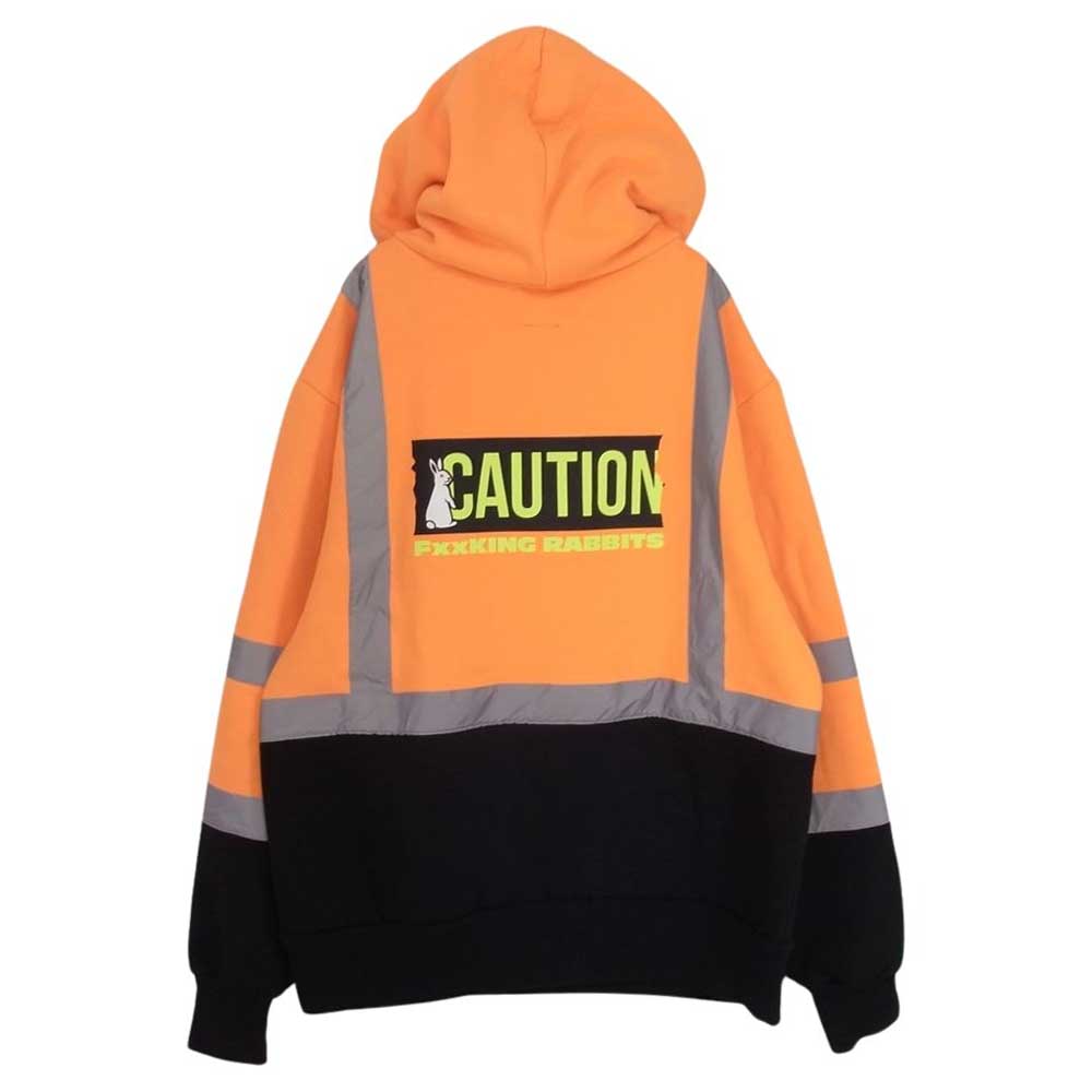 エフアールツー FRC1544 REFLECTOR LINE HOODIE リフレクター ライン フーディー パーカー オレンジ系 L【美品】【中古】