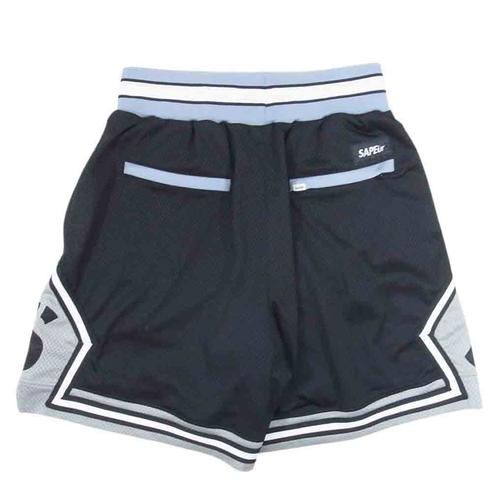 サプール MESH BASKET SHORTS メッシュ バスケットボール ロゴ ショーツ ハーフパンツ ブラック系 L【中古】