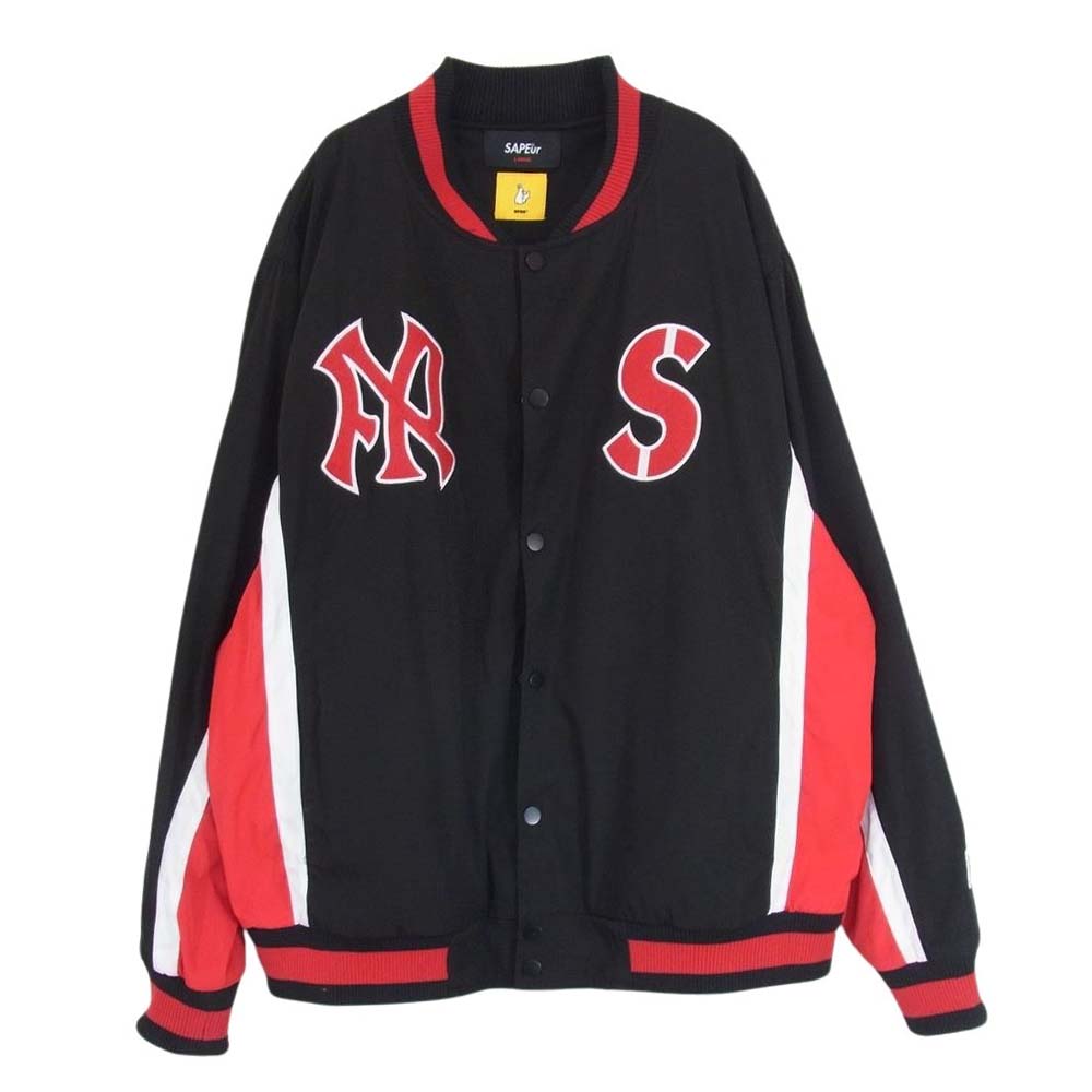 サプール × FR2 エフアールツー FRJ108 NYLON STUDIUM JUMPER  ナイロン スタジアアム ジャンパー ブラック系 L【中古】