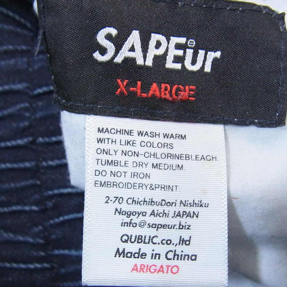 サプール DENIM TRACK PANTS デニム トラック パンツ インディゴブルー系 XL【中古】