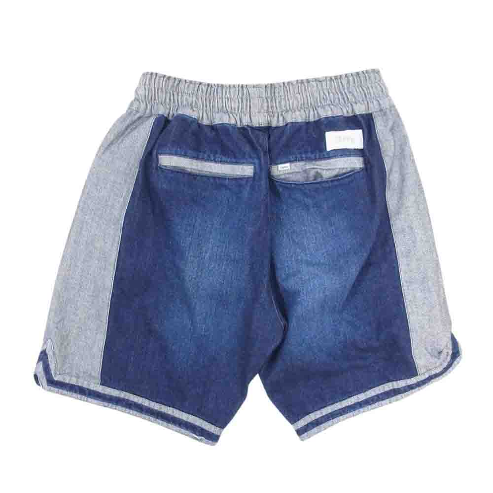 サプール DENIM BASKET SHORTS デニム バスケットボール ロゴ ショーツ ハーフパンツ インディゴブルー系 L【中古】