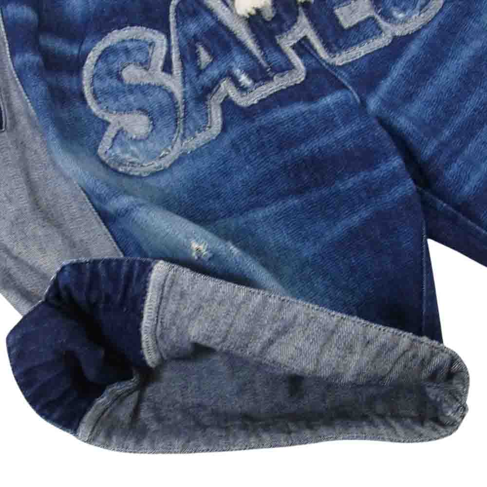 サプール DENIM BASKET SHORTS デニム バスケットボール ロゴ ショーツ ハーフパンツ インディゴブルー系 L【中古】
