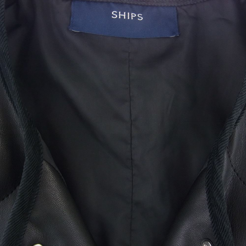 SHIPS シップス 314-75-007860369 エコ フェイクレザー キルティング ベスト ブラック系【中古】