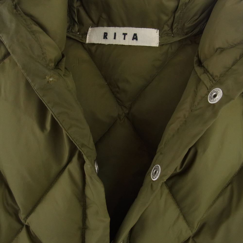 リタ RITA MILITARY PONCHO DOWN ミリタリー ダウン ポンチョ  カーキ系【中古】