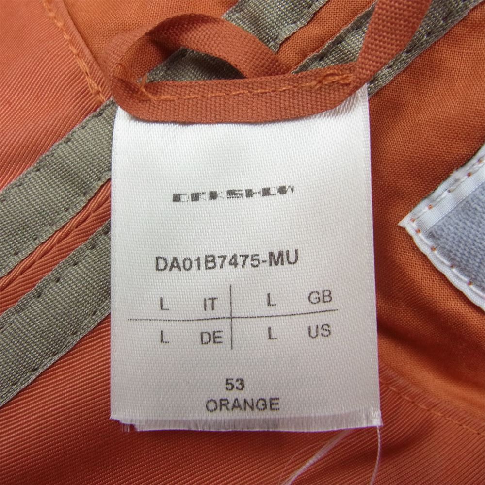 Rick Owens リックオウエンス DA01B7475-MU DRKSHDW POCKET GILLIGAN HAT ダークシャドウ ポケット ハット オレンジ オレンジ系 L【中古】