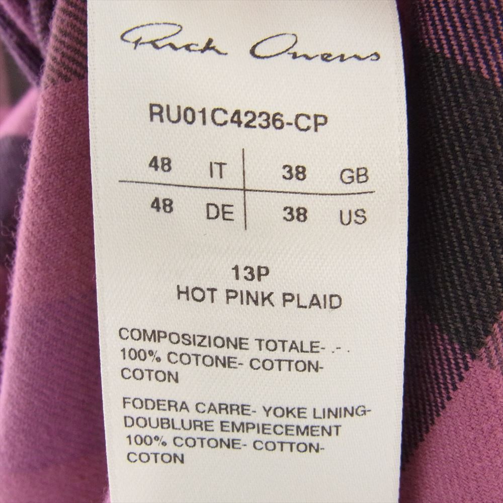 Rick Owens リックオウエンス 23SS RU01C4236-CP OUTERSHIRT チェック
