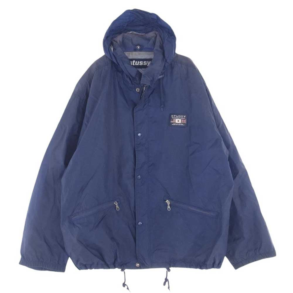 STUSSY ステューシー 90s 国旗 ナイロンジャケット  ネイビー系【中古】