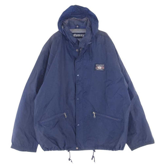 STUSSY ステューシー 90s 国旗 ナイロンジャケット  ネイビー系【中古】