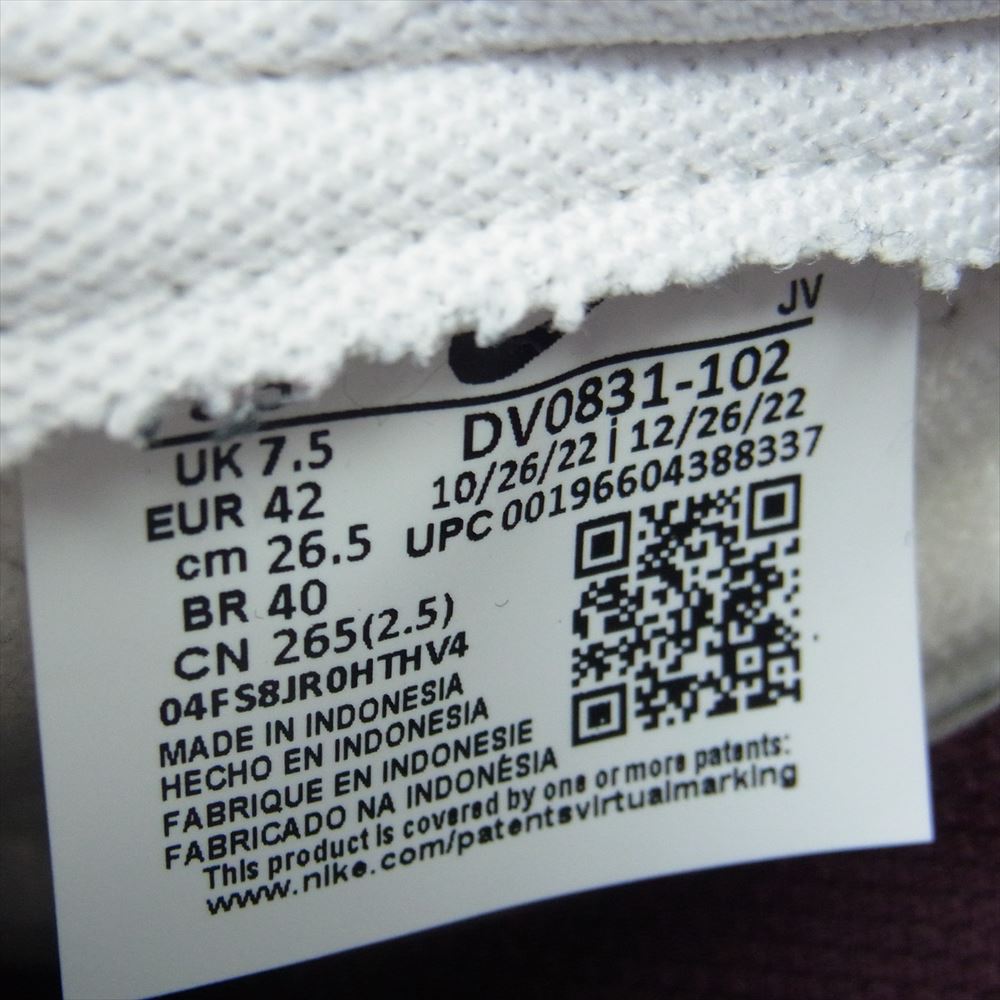 NIKE ナイキ DUNK LOW ダンクロー White Night Maroon ホワイト ナイト マルーン スニーカー ホワイト系 26.5cm【中古】