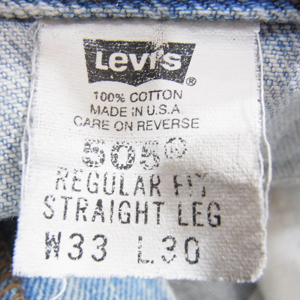 Levi's リーバイス USA製 505 02年4月製 00s デニム パンツ ジーンズ インディゴブルー系 33【中古】