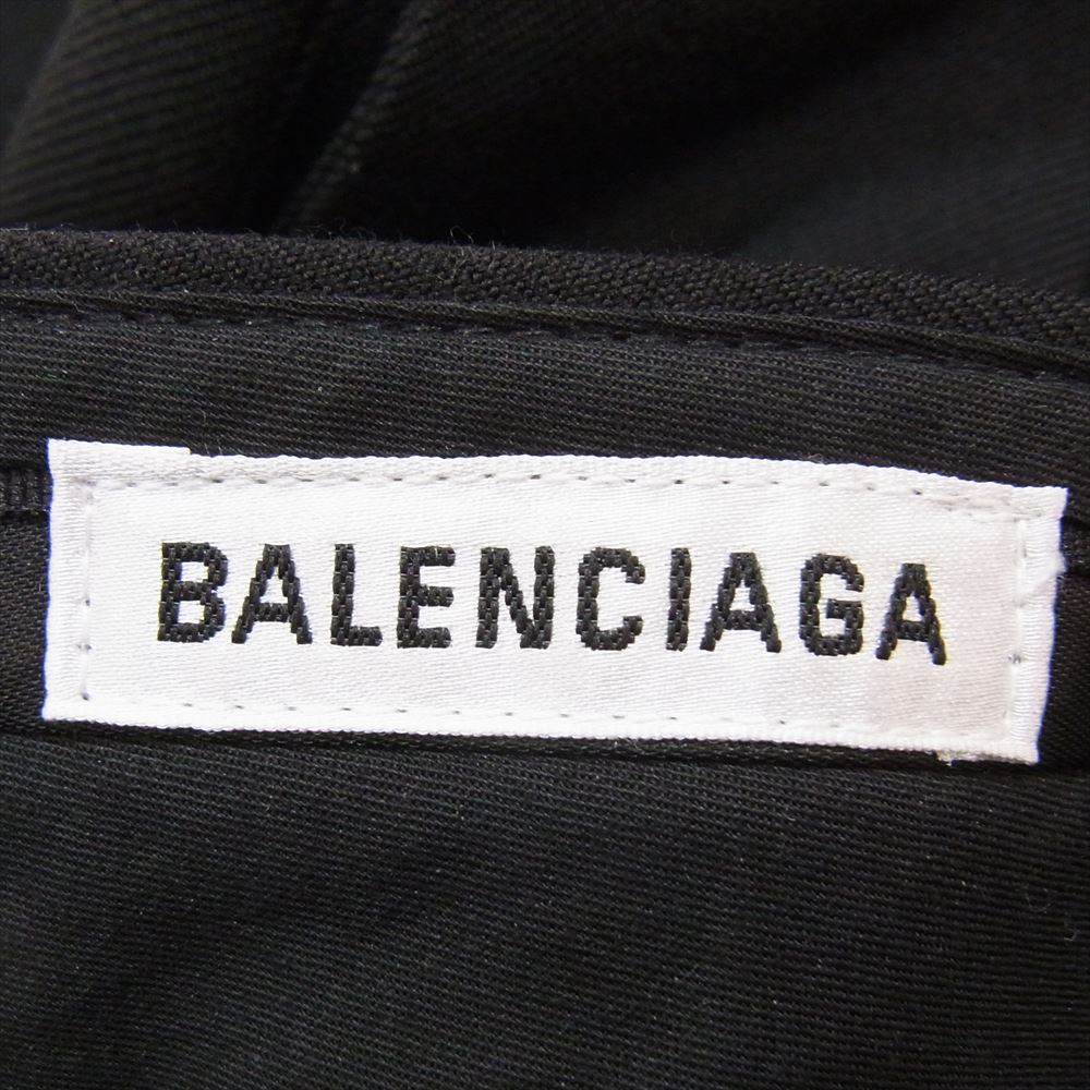 BALENCIAGA バレンシアガ 595066 TYI20 VIRGIN WOOL WIDE LEG PANT ヴァージンウール ワイドレッグ スラックスパンツ ブラック系 36【中古】