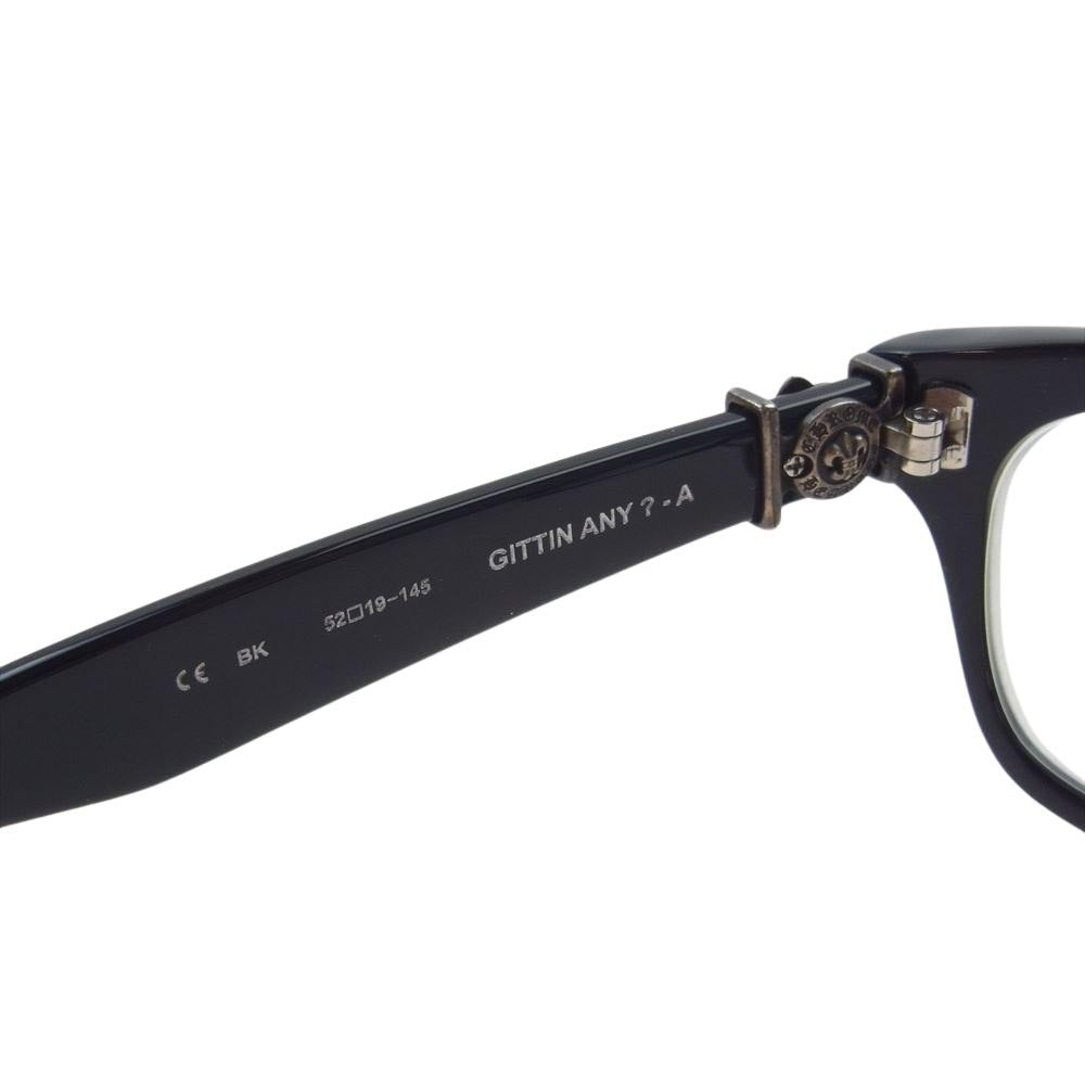 CHROME HEARTS クロムハーツ（原本無） GITTIN ANY?-A アイウェア メガネ 眼鏡 ブラック系 52□19-145【中古】