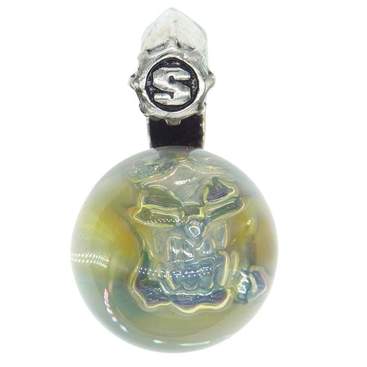 STARLIN GEAR スターリンギア STP067 ギャランティ付属 Gunner New Skull Ｍarble ガナー ニューミニスカルマーブルペンダント シルバー系【中古】
